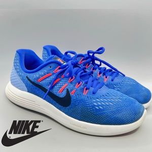 Nike Lunarglide Running Shoes Women 9.5 Sneakers Blue / Pink